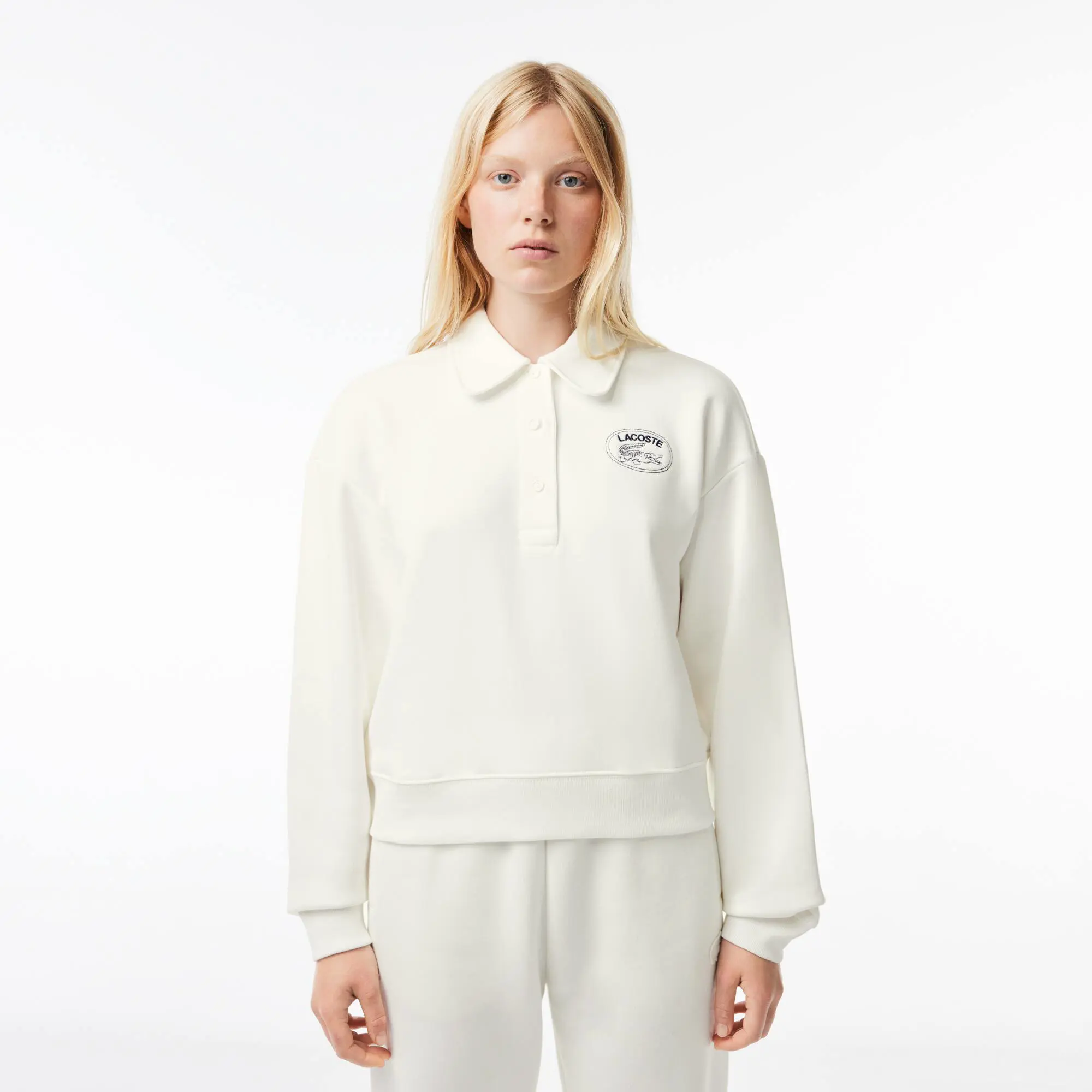 Lacoste Embroidered Polo Neck Jogger Sweatshirt. 1