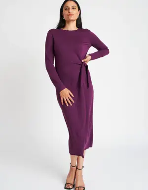 Brushed Long Sleeve Tie Dress