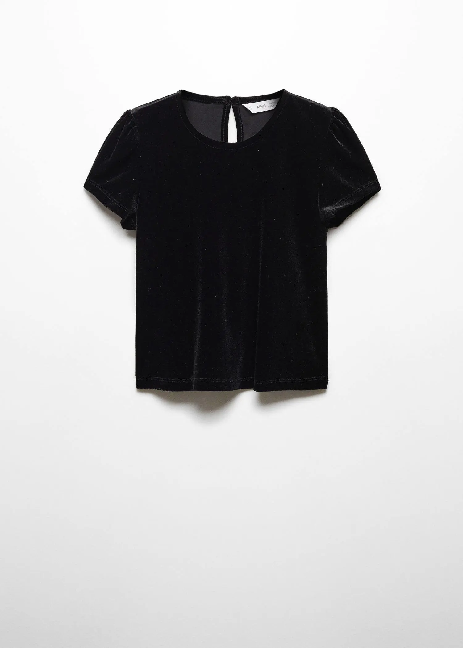 Mango Puffed sleeves velvet T-shirt. 3