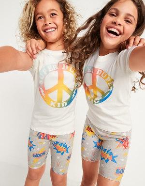 Gender-Neutral Snug-Fit Pajama Shorts Set for Kids
