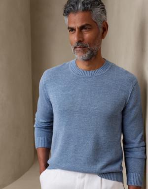 Giorgio Cotton-Linen Sweater blue