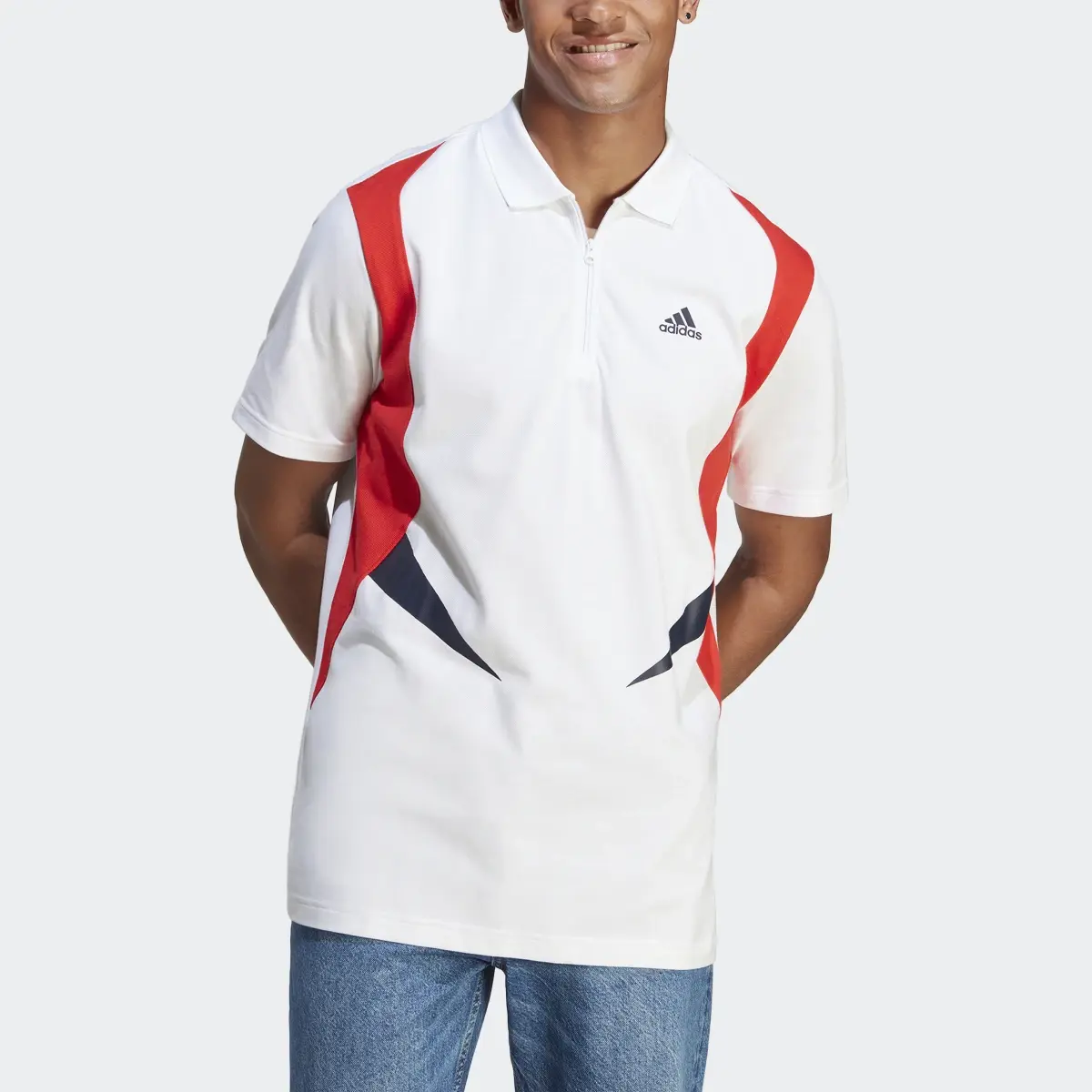 Adidas Colourblock Polo Shirt Tee. 1