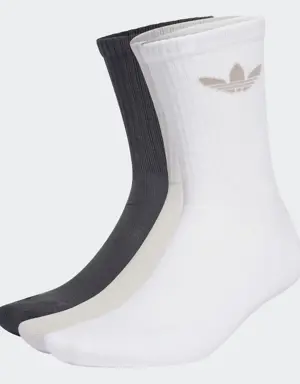 Cushioned Mid-Cut Trefoil Socks 3 Pairs