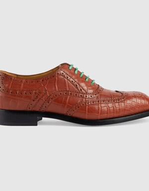 Men's crocodile lace-up shoe