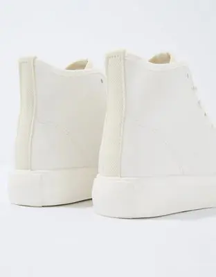 American Eagle Mixed Material High-Top Sneaker. 2