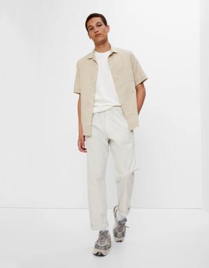 Lightweight Relaxed Taper Pull-On Pants beige