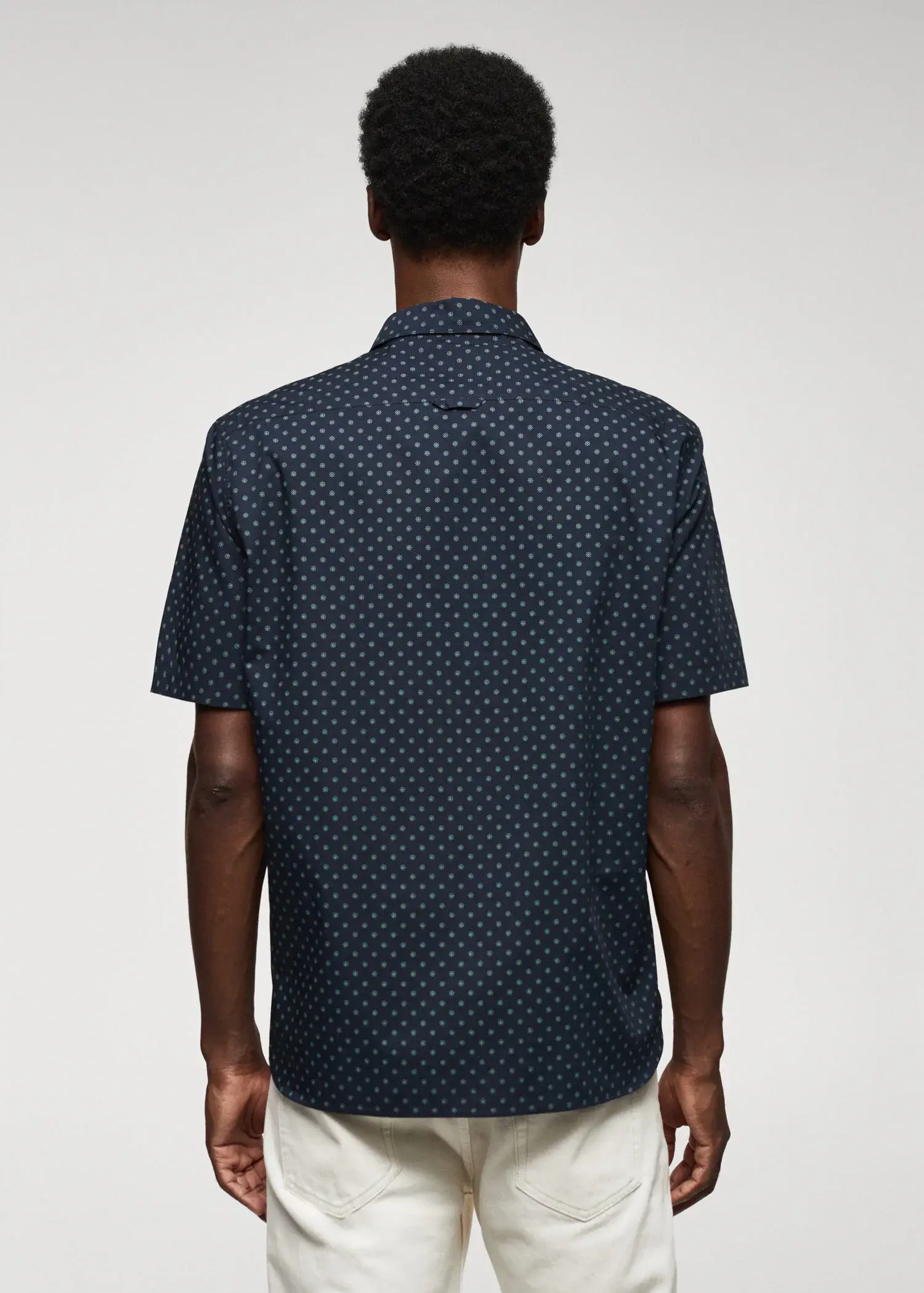 Mango 100% cotton short-sleeved floral shirt. 3