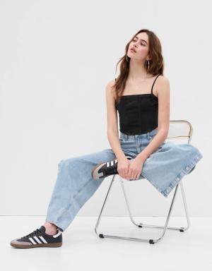PROJECT GAP Denim Corset Top with Washwell black