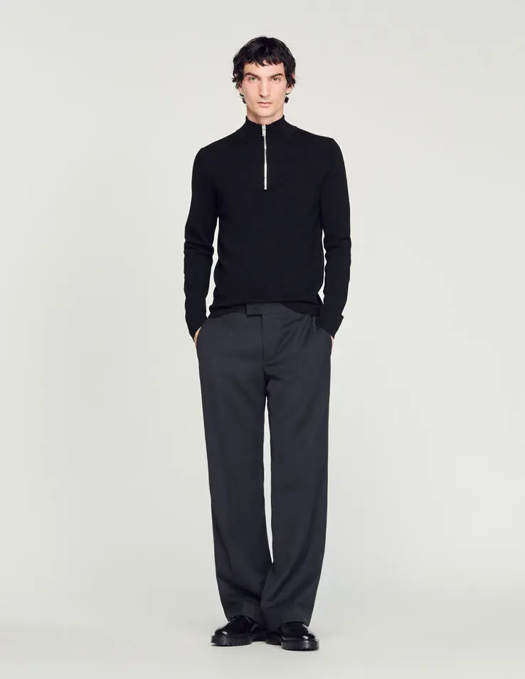 Sandro Wool sweater with zipped collar. 1