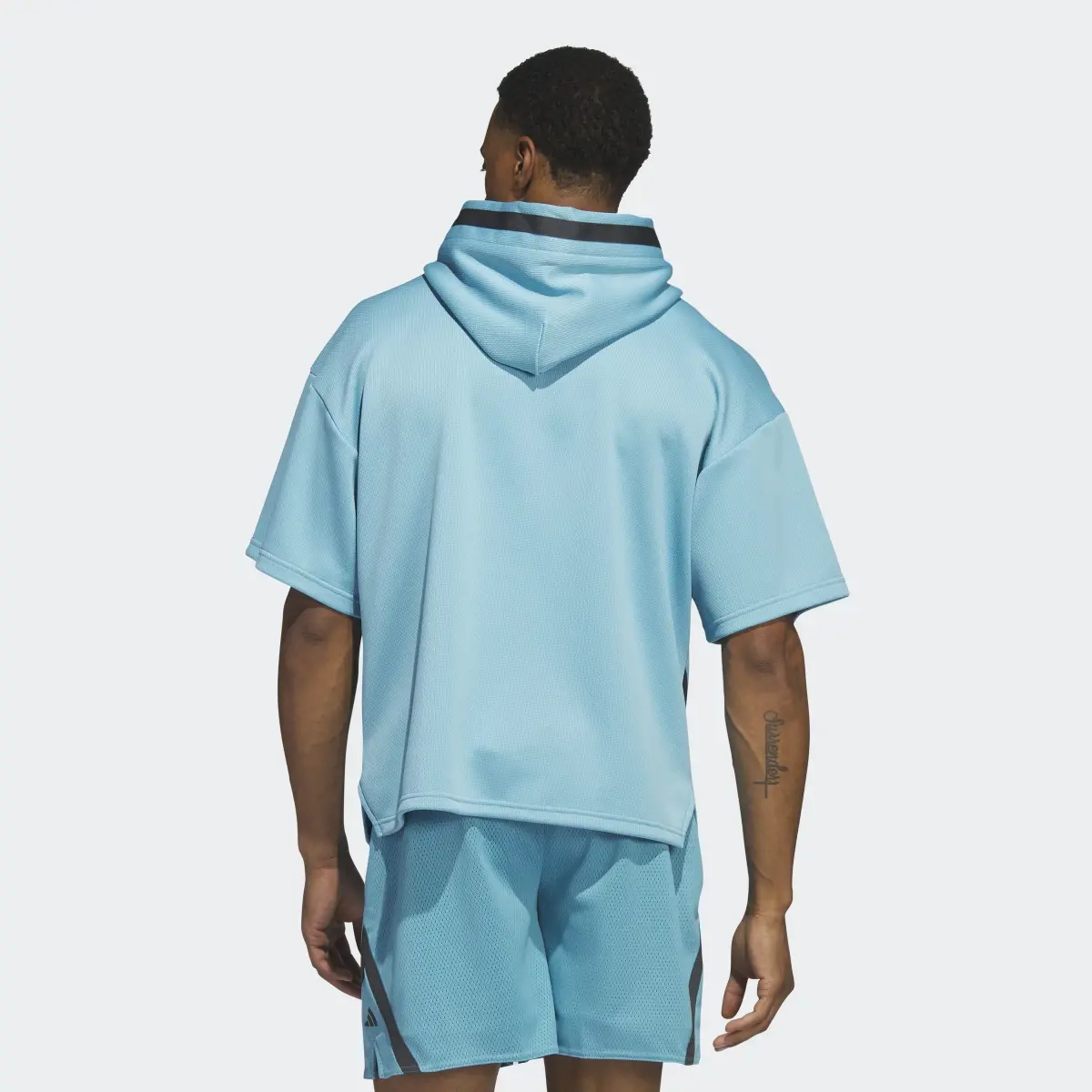 Adidas Basketball Select Short Sleeve Hoodie. 3