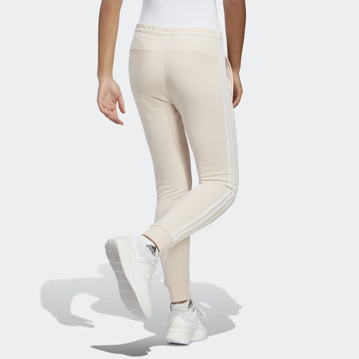 Adidas Essentials 3-Stripes French Terry Cuffed Pants. 2