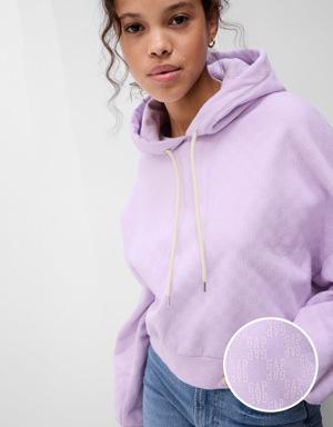 Vintage Soft Cropped Gap Logo Hoodie purple