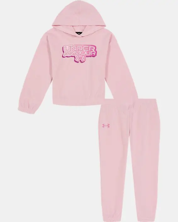 Under Armour Little Girls' UA Reset Logo Hoodie. 1