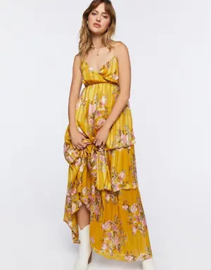 Forever 21 Floral Jacquard Maxi Dress Yellow/Multi