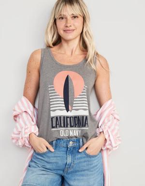 Old Navy Logo Graphic Tank Top for Women gray