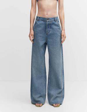 Low-rise loose-fit wideleg jeans