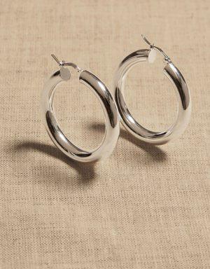 Ravena Small Hoop Earrings &#124 Aureus + Argent silver