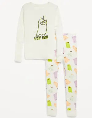 Gender-Neutral Graphic Snug-Fit Pajama Set for Kids multi