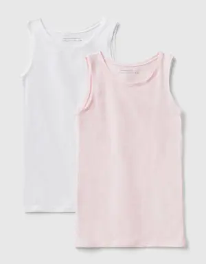 two tank tops in super stretch organic cotton
