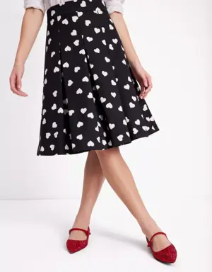 Scattered Hearts Midi Skirt