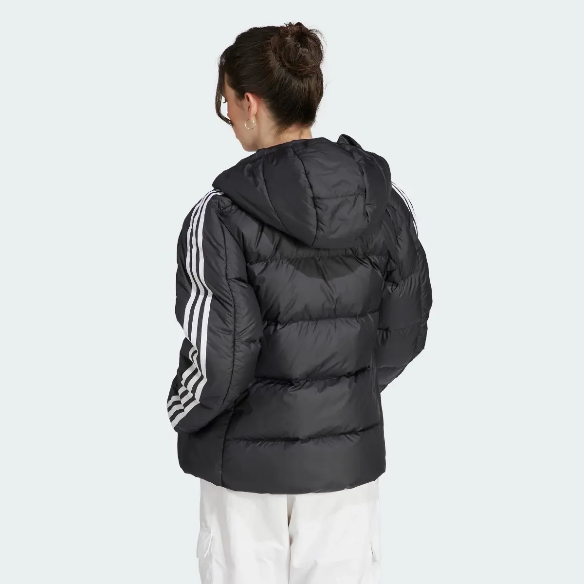Adidas Essentials 3-Stripes Mid Down Hooded Jacket. 3