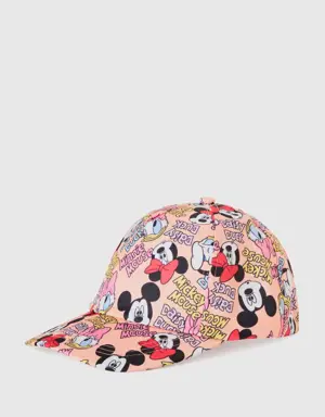 pink baseball cap with disney print