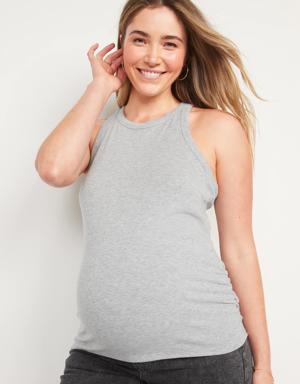 Maternity UltraLite Rib-Knit Racerback Tank Top gray