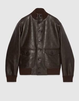 GG leather bomber jacket