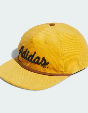 Corduroy Leather Five-Panel Rope Hat