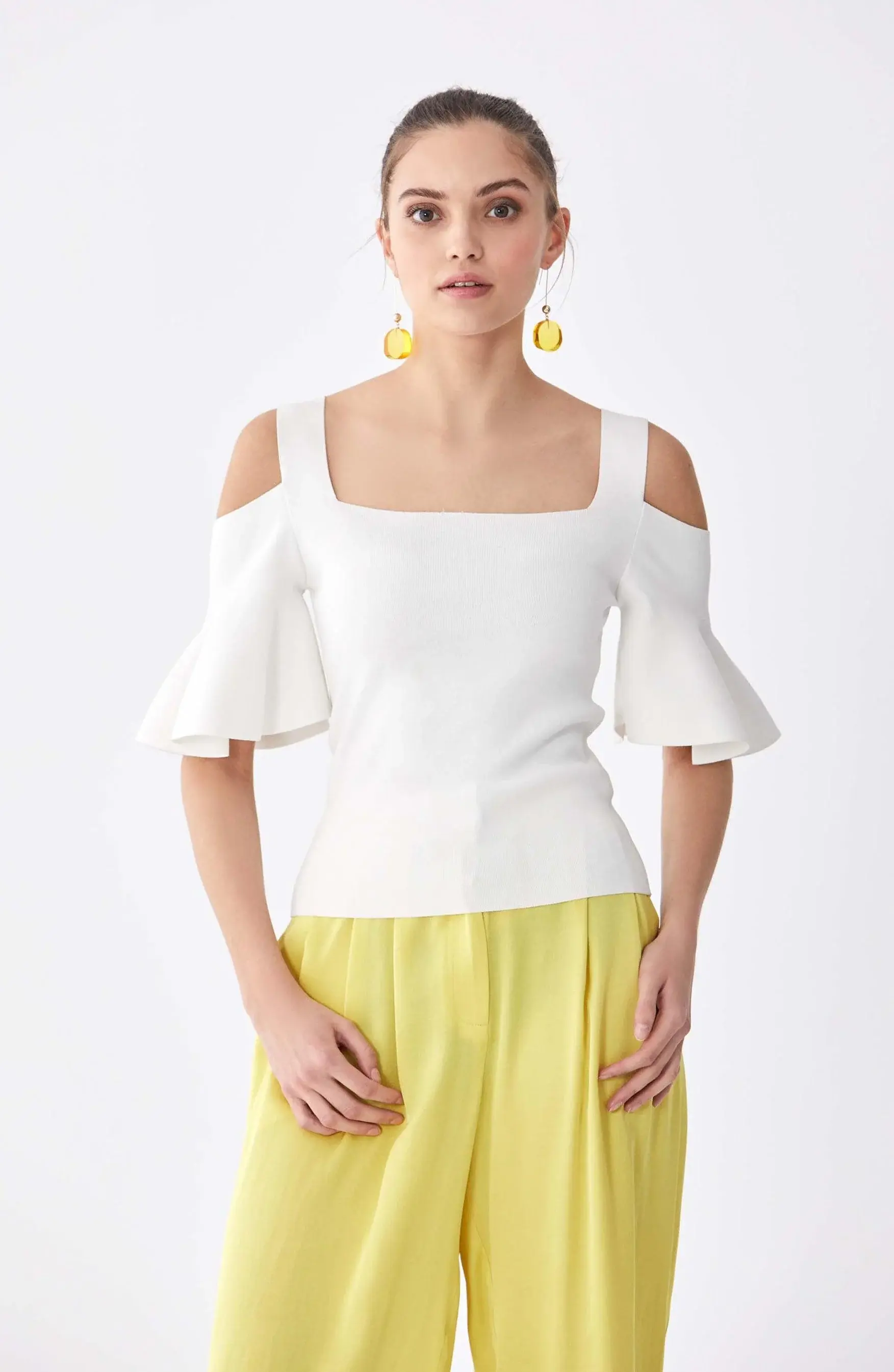 Roman White Cutout Summer Top - 1 / ECRU. 1