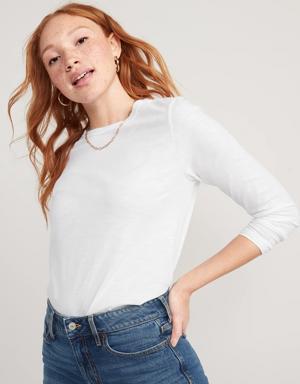 EveryWear Slub-Knit Long-Sleeved T-Shirt white