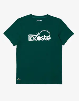 Men's SPORT Crew Neck Tennis Print Breathable T-shirt