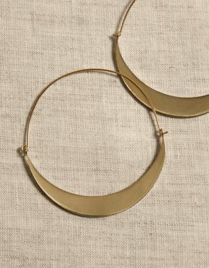 Crescent Hinged Hoop Earrings &#124 Aureus + Argent gold