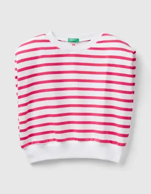 striped top in sweat fabric