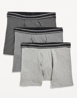 3-Pack Soft-Washed Boxer Briefs -- 6.25-inch inseam gray