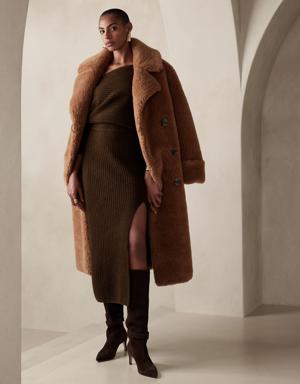Colleta Off-Shoulder Midi Dress brown