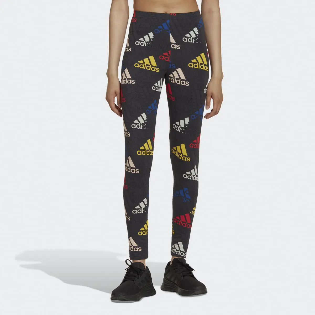 Adidas Essentials Multi-Colored Logo Leggings. 1