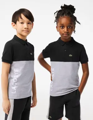 Kids’ Lacoste Organic Cotton Piqué Colourblock Polo Shirt