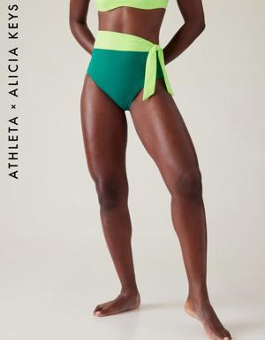 Athleta Keys Daybreak Tie Bikini Bottom green