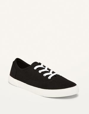 Twill Lace-Up Sneakers For Women black