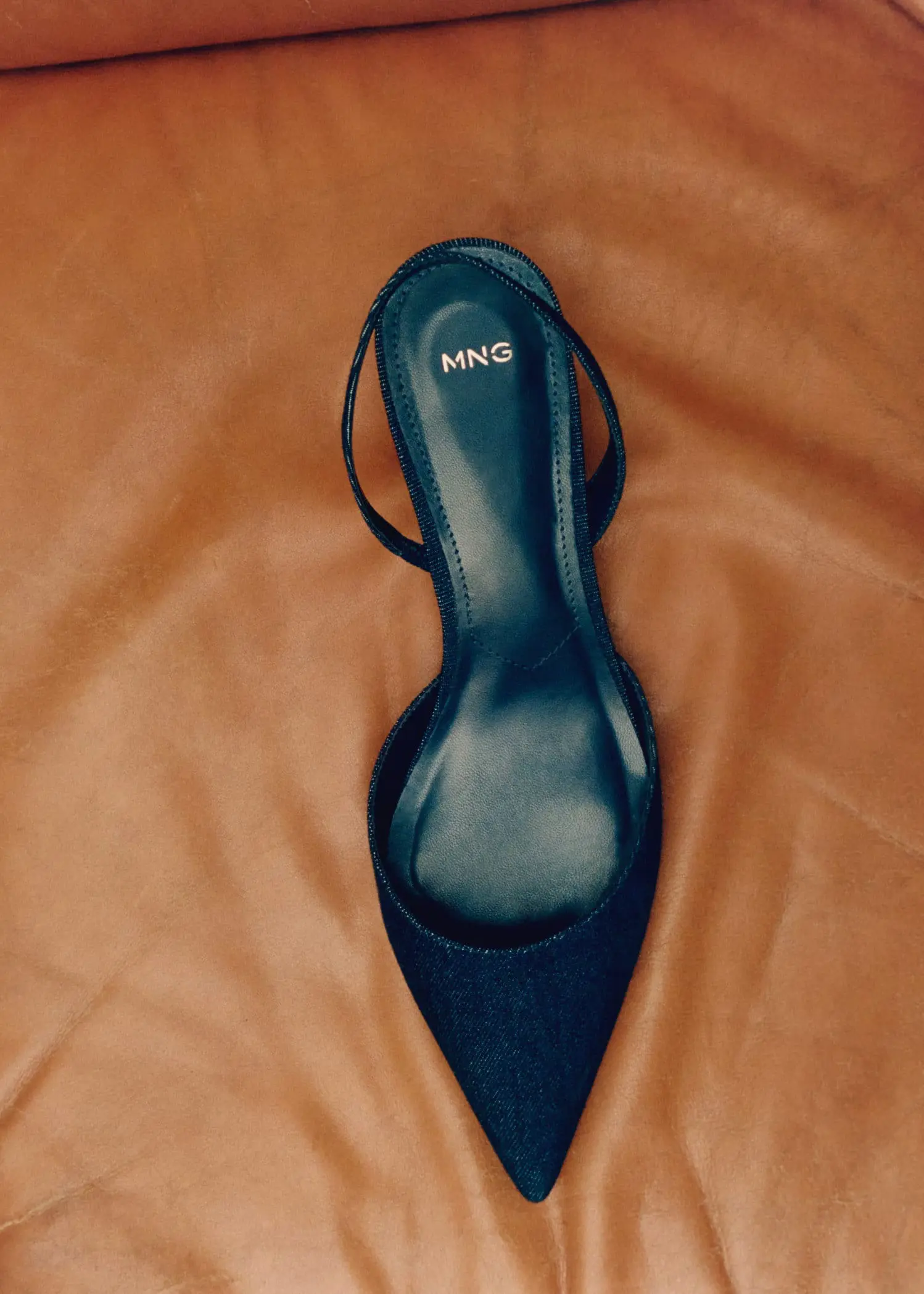 Mango Denim sling back shoes. 2