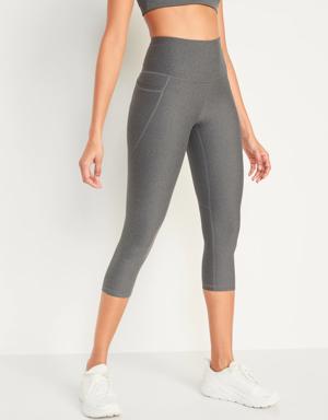 High-Waisted PowerSoft Crop Leggings for Women gray