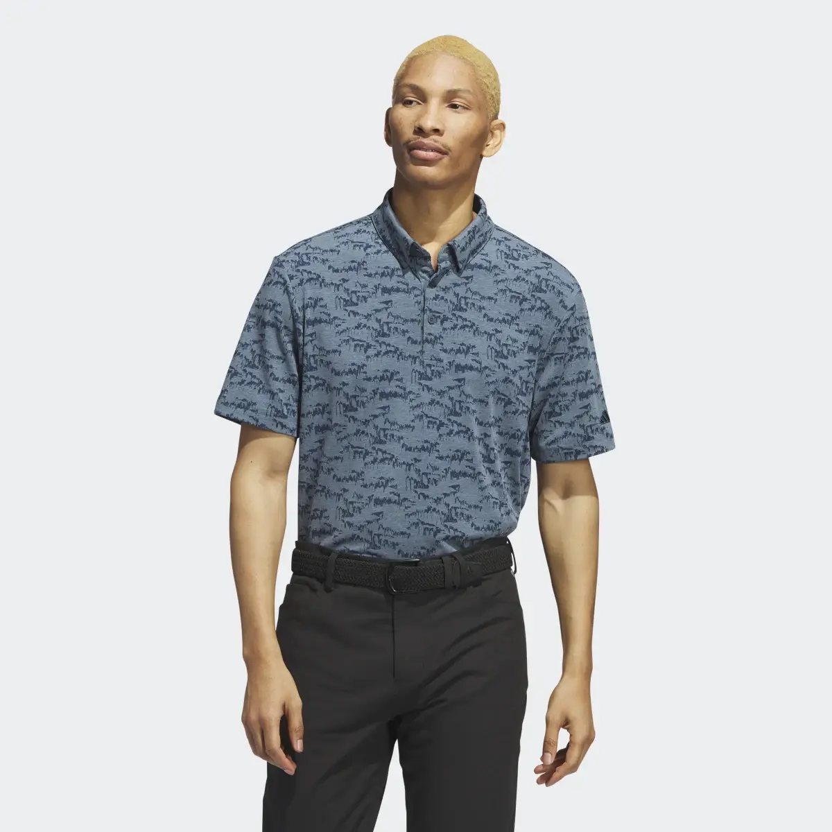 Adidas Go-To Printed Golf Polo Shirt. 2