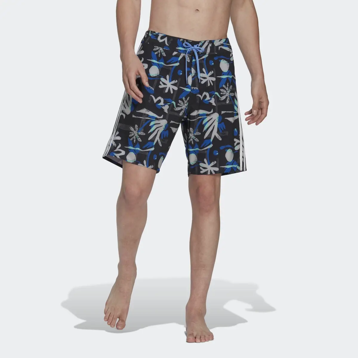 Adidas Seasonal Floral Beach Tech Shorts. 1