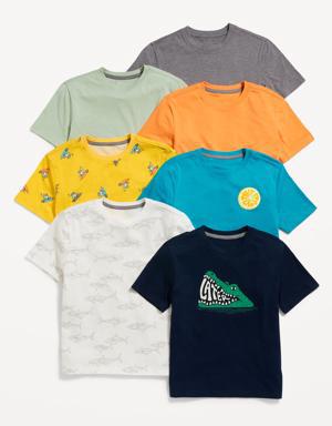 Old Navy Softest Crew-Neck T-Shirt 7-Pack for Boys gray