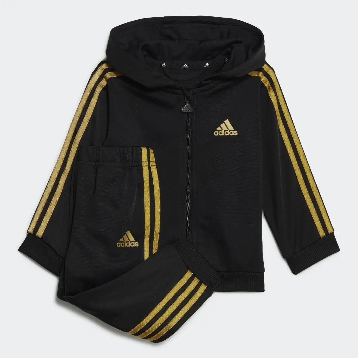 Adidas Essentials Shiny Hooded Track Suit. 1