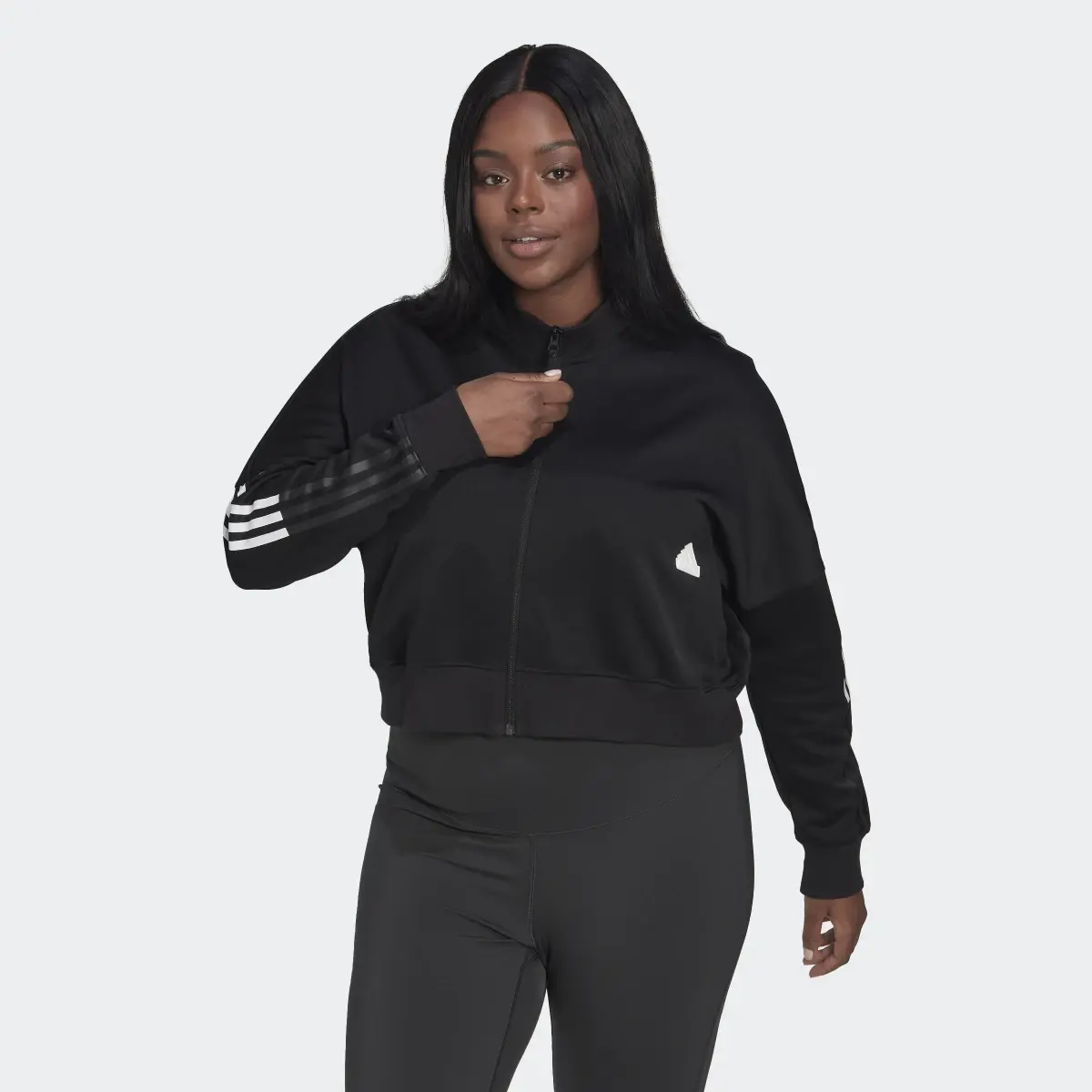 Adidas Cropped Track Top (Plus Size). 2