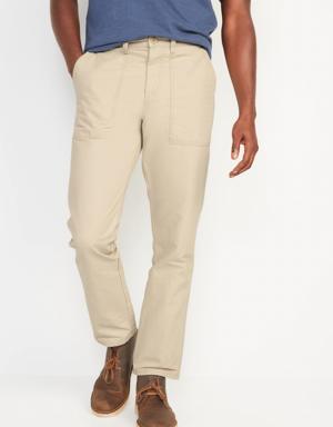 Straight Non-Stretch Canvas Workwear Pants beige