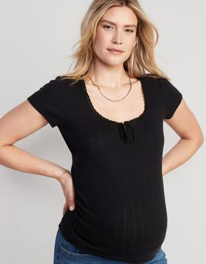 Old Navy Maternity Pointelle-Knit Top black