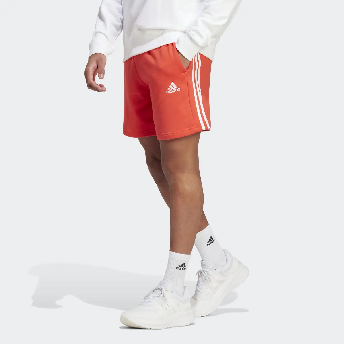 Adidas Essentials French Terry 3-Stripes Shorts. 1